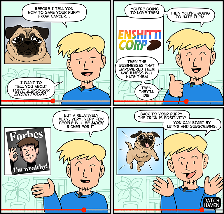 license comic (#028) • ‟I want to tell you about today's sponsor”