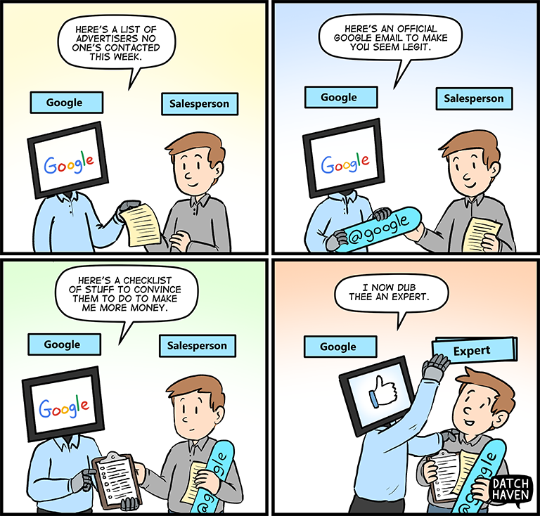 license comic (#035) • ‟Google Ads salespersons experts”