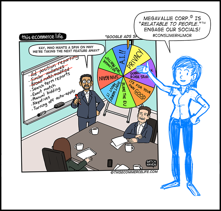 license comic (#004) • ‟Google Ads spin team”