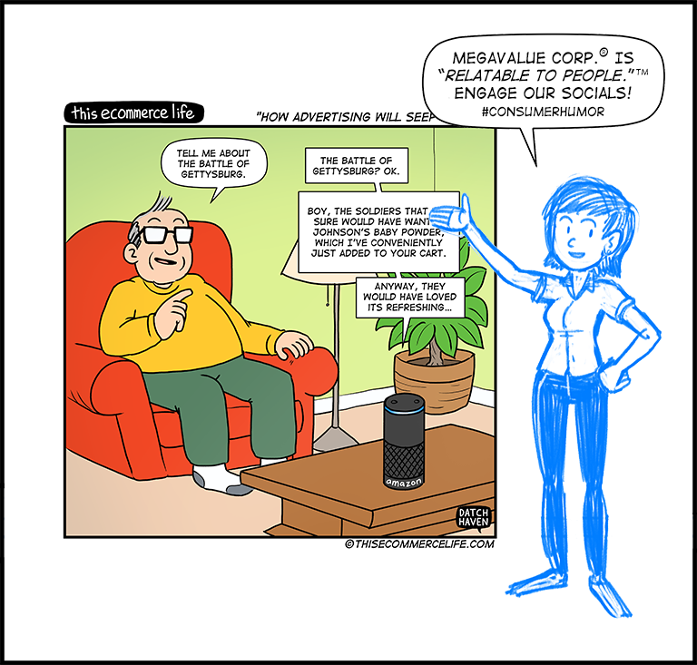 license comic (#016) • ‟How advertising will seep into AI”