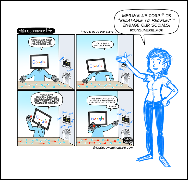 license comic (#033) • ‟Invalid click rate explained”