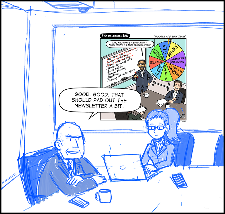 license comic (#004) • ‟Google Ads spin team”