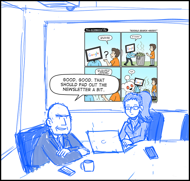 license comic (#034) • ‟Google search +reddit”