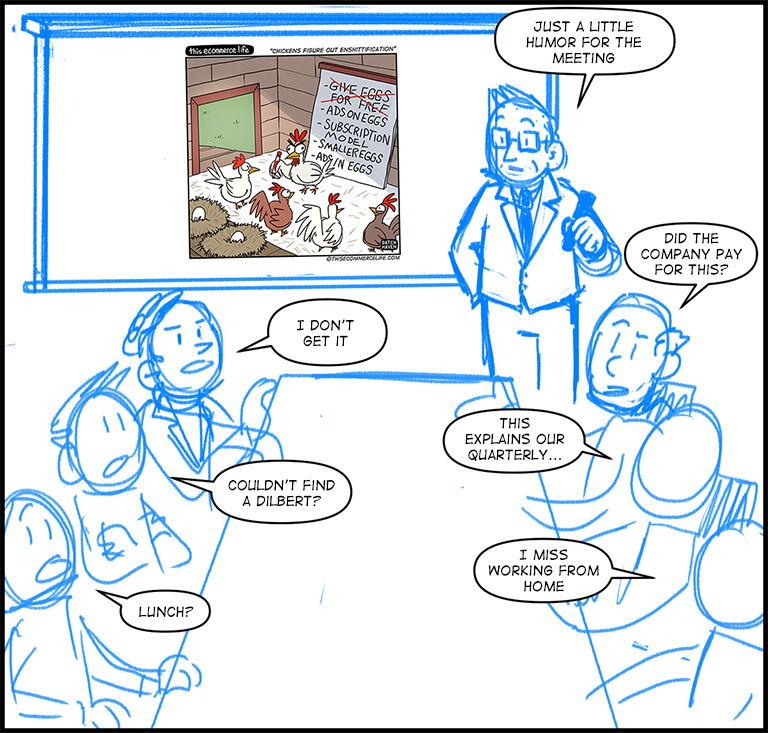 license comic (#005) • ‟Chickens figure out enshittification”
