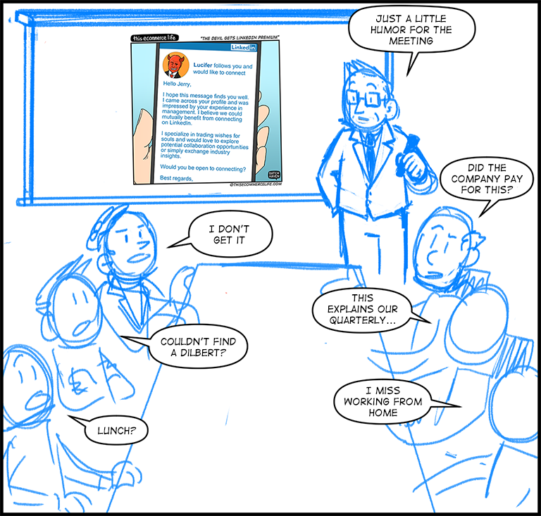 license comic (#008) • ‟The Devil gets LinkedIn Premium”