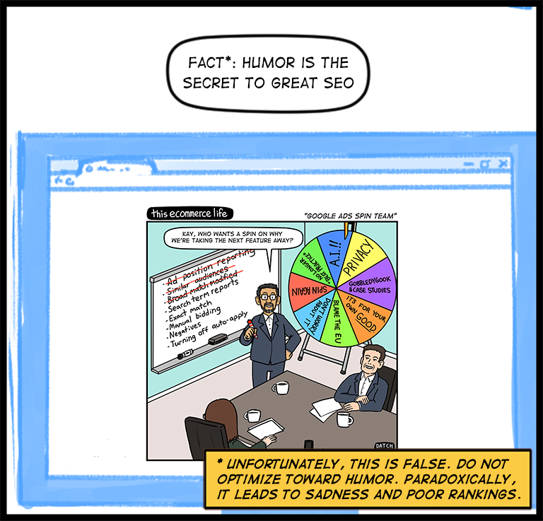 license comic (#004) • ‟Google Ads spin team”