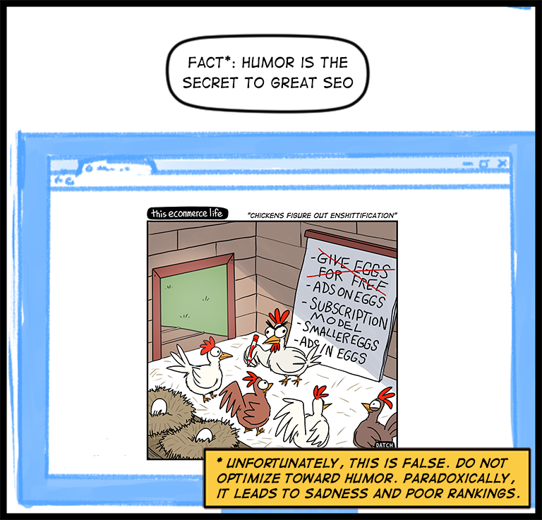 license comic (#005) • ‟Chickens figure out enshittification”