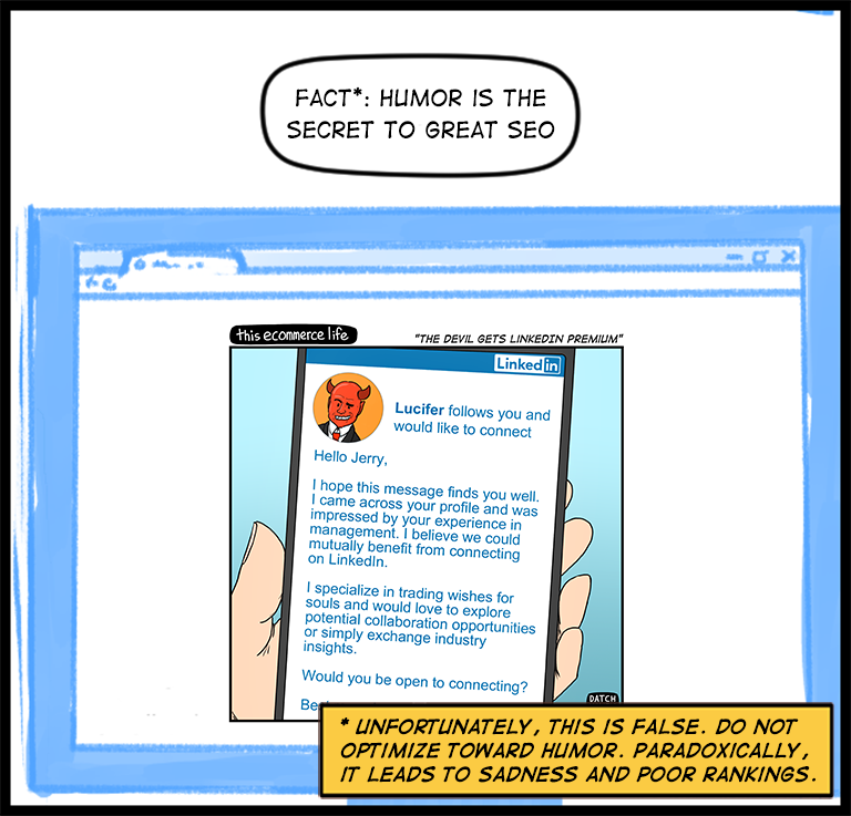 license comic (#008) • ‟The Devil gets LinkedIn Premium”