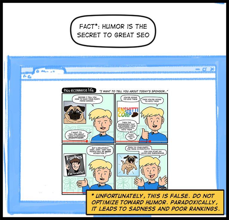 license comic (#028) • ‟I want to tell you about today's sponsor”