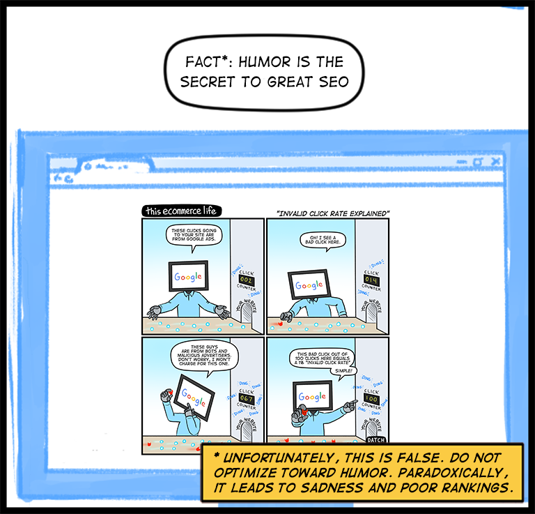 license comic (#033) • ‟Invalid click rate explained”