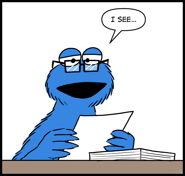 055 - Cookie Monster reads the policy