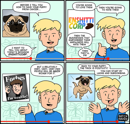 license comic (#028) • ‟I want to tell you about today's sponsor”