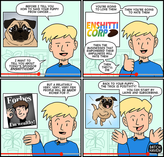 license comic (#028) • ‟I want to tell you about today's sponsor”