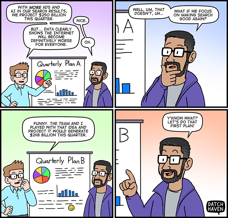 license comic (#036) • ‟Google CEO decisions”