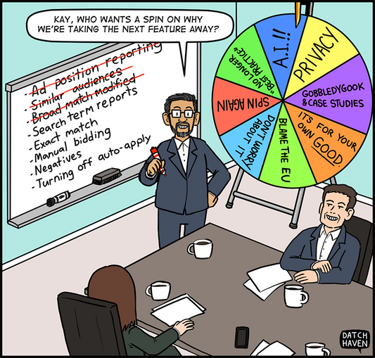 license comic (#004) • ‟Google Ads spin team”