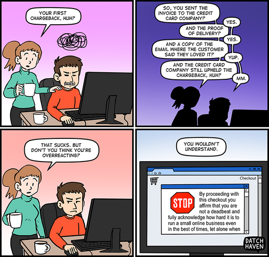 license comic (#003) • ‟How fraudulent chargebacks feel”