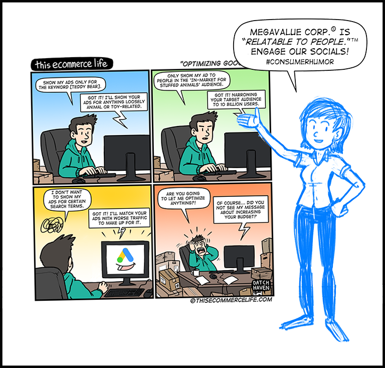 license comic (#002) • ‟Optimizing Google Ads”