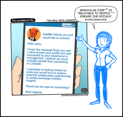 license comic (#008) • ‟The Devil gets LinkedIn Premium”