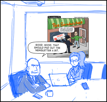 license comic (#009) • ‟Yelp expands offline”