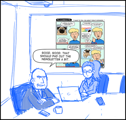 license comic (#028) • ‟I want to tell you about today's sponsor”