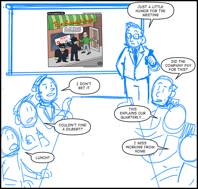 license comic (#009) • ‟Yelp expands offline”