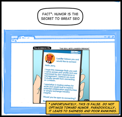 license comic (#008) • ‟The Devil gets LinkedIn Premium”