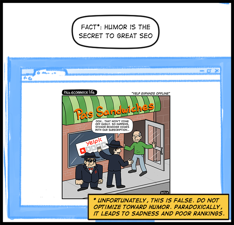 license comic (#009) • ‟Yelp expands offline”