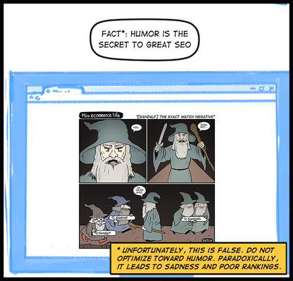 license comic (#031) • ‟[Gandalf] the exact match negative”