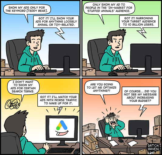 license comic (#002) • ‟Optimizing Google Ads”