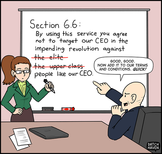 license comic (#017) • ‟Our terms & conditions have changed!”